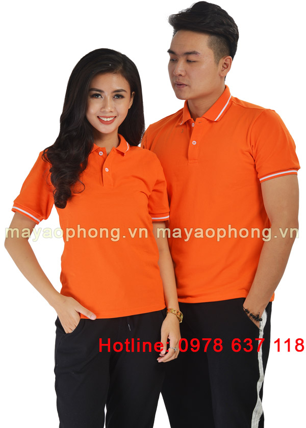 Áo phông polo màu cam